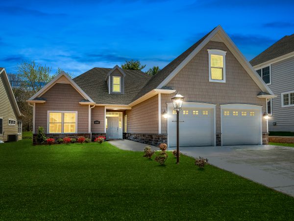 a house with a green lawn