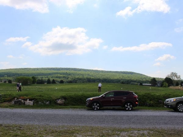 a car parked on a road