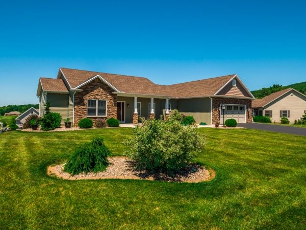 a house with a large front yard