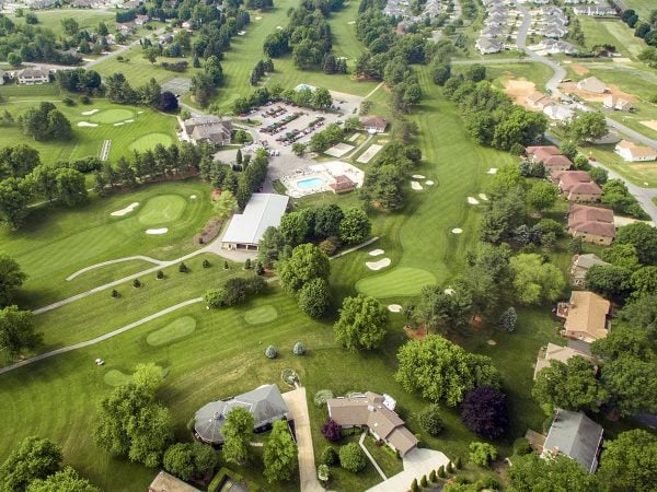 aerial view of a park