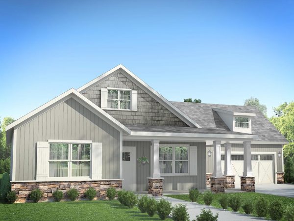 a house with a large front yard