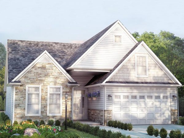 a house with a large front yard