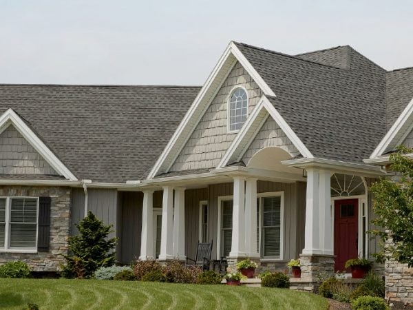 a house with a large front yard